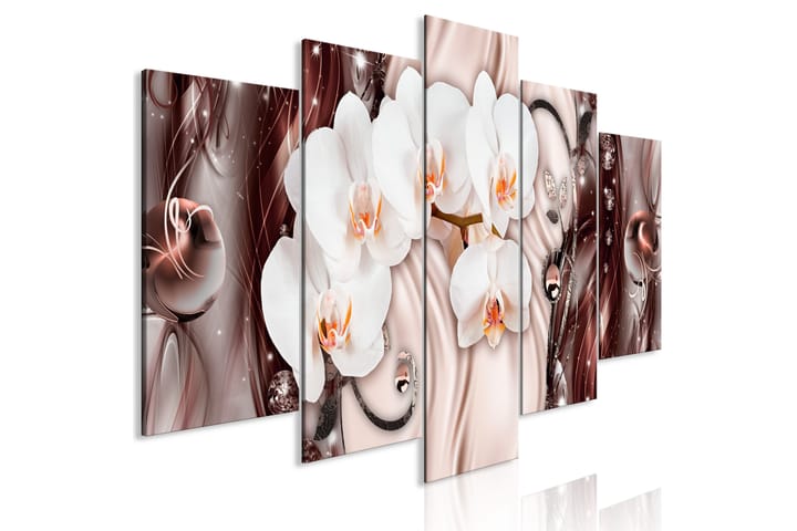 Taulu Orchid Waterfall 5 Parts Wide Pink 225x100 - Artgeist sp. z o. o. - Sisustustuotteet - Taulu & taide - Canvas-taulu