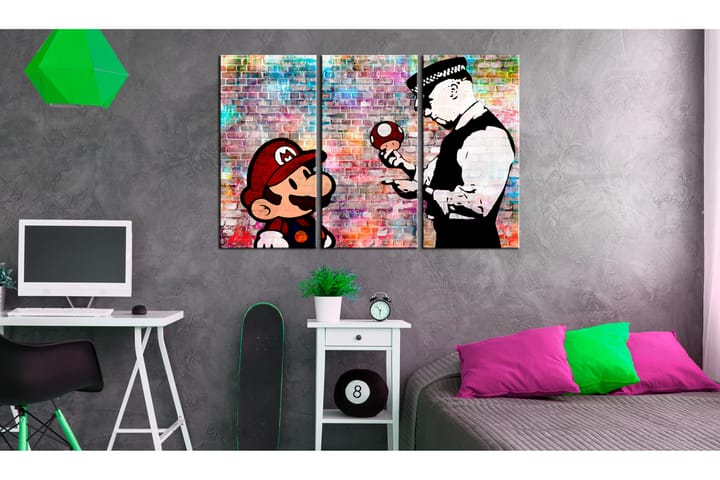 Taulu Rainbow Brick Banksy 90x60 - Artgeist sp. z o. o. - Canvas-taulu - Seinäkoristeet