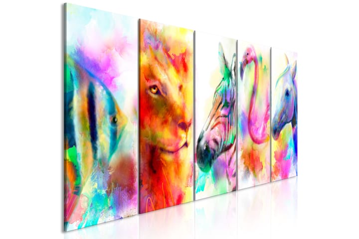 Taulu Rainbow Watercolours 5 Parts Narrow 200x80 - Artgeist sp. z o. o. - Sisustustuotteet - Taulu & taide - Canvas-taulu