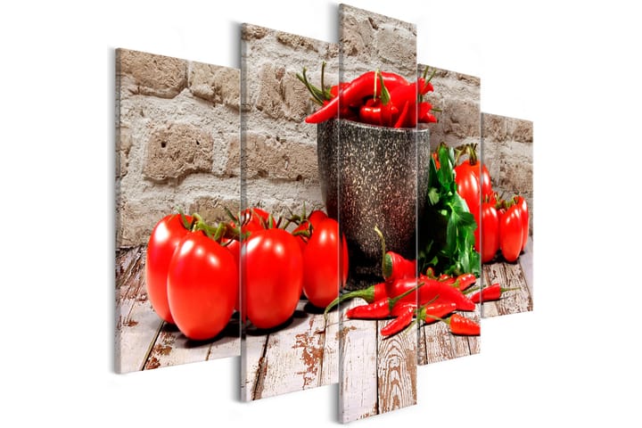 Taulu Red Vegetables 5 Parts Brick Wide 100x50 - Artgeist sp. z o. o. - Sisustustuotteet - Taulu & taide - Canvas-taulu