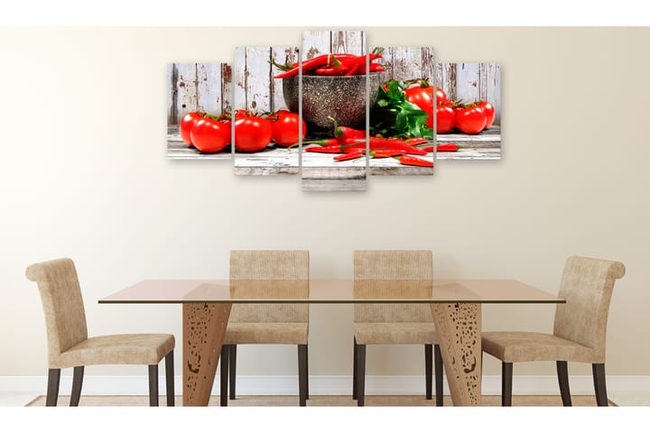 Taulu Red Vegetables 5 Parts Wood Wide 200x100 - Artgeist sp. z o. o. - Sisustustuotteet - Taulu & taide - Canvas-taulu