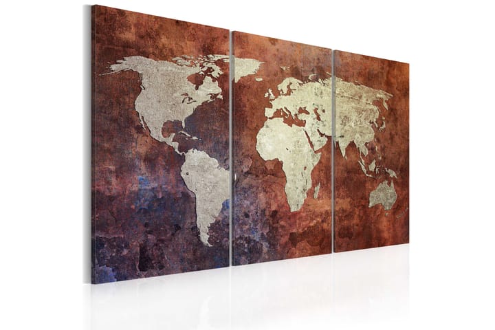 Taulu Rusty World Map 90x60 - Artgeist sp. z o. o. - Canvas-taulu - Seinäkoristeet