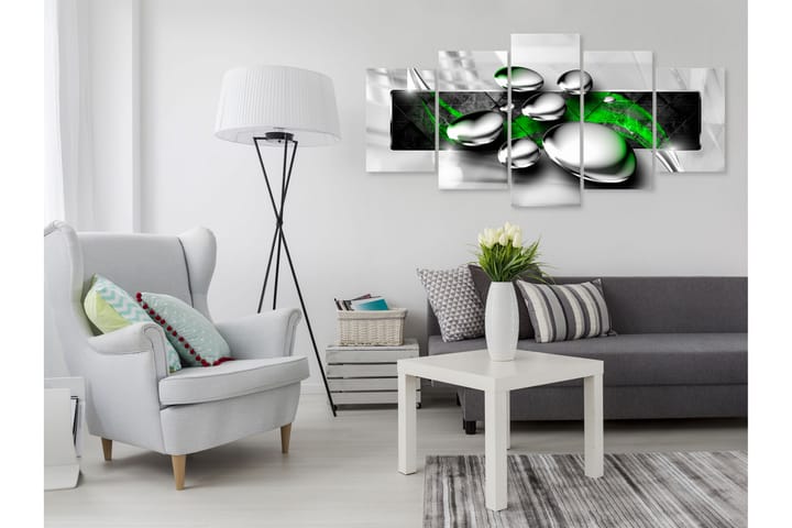 Taulu Shiny Stones 5 Parts Wide Green 100x50 - Artgeist sp. z o. o. - Sisustustuotteet - Taulu & taide - Canvas-taulu