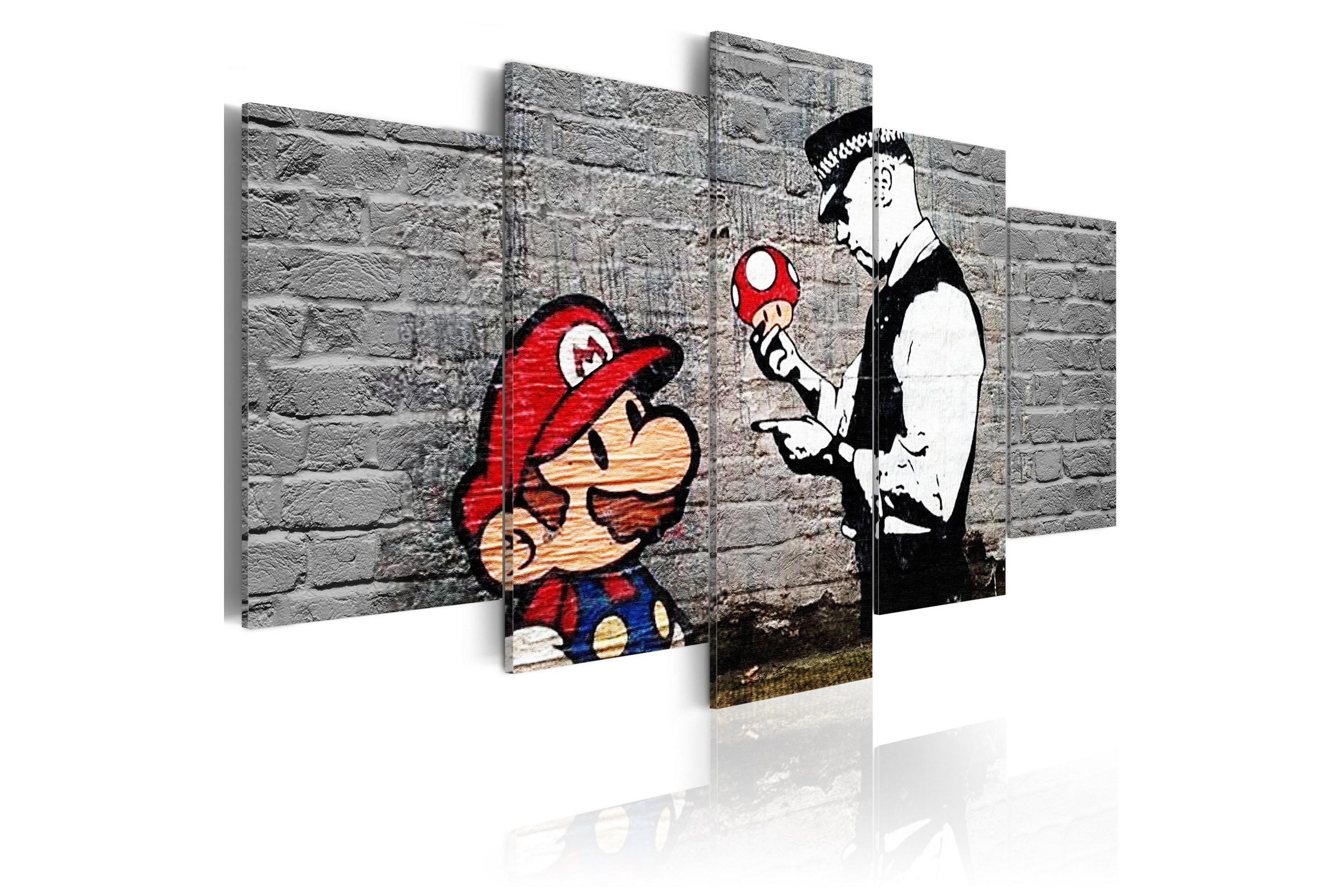 Taulu Super Mario Mushroom Cop Banksy 200x100 - Artgeist sp. z o. o.