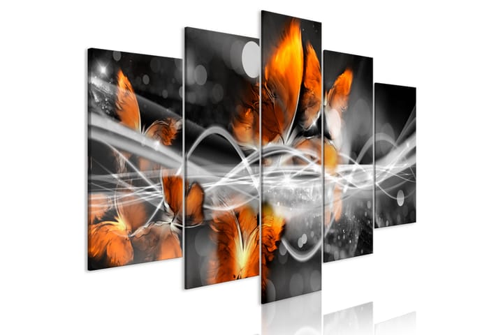 Taulu Swarm Of Butterflies 5 Parts Wide Grey 100x50 - Artgeist sp. z o. o. - Sisustustuotteet - Taulu & taide - Canvas-taulu