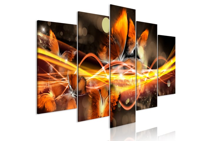 Taulu Swarm Of Butterflies 5 Parts Wide Oranssi 100x50 - Artgeist sp. z o. o. - Sisustustuotteet - Taulu & taide - Canvas-taulu