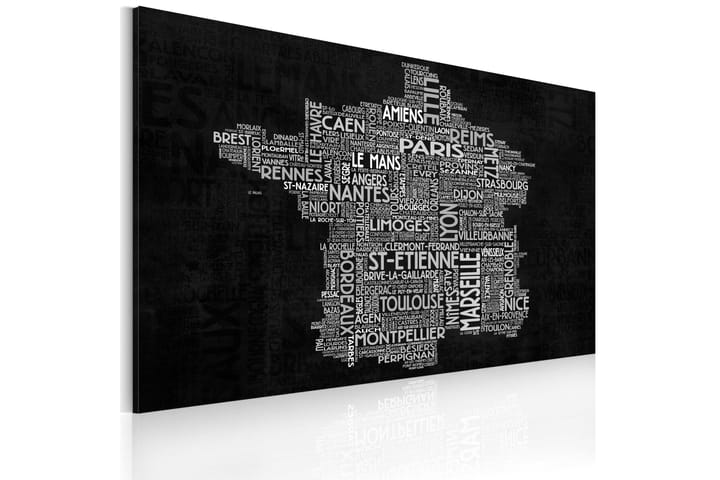 Taulu Text map of France on the blackboard 120x80 - Artgeist sp. z o. o. - Sisustustuotteet - Taulu & taide - Canvas-taulu