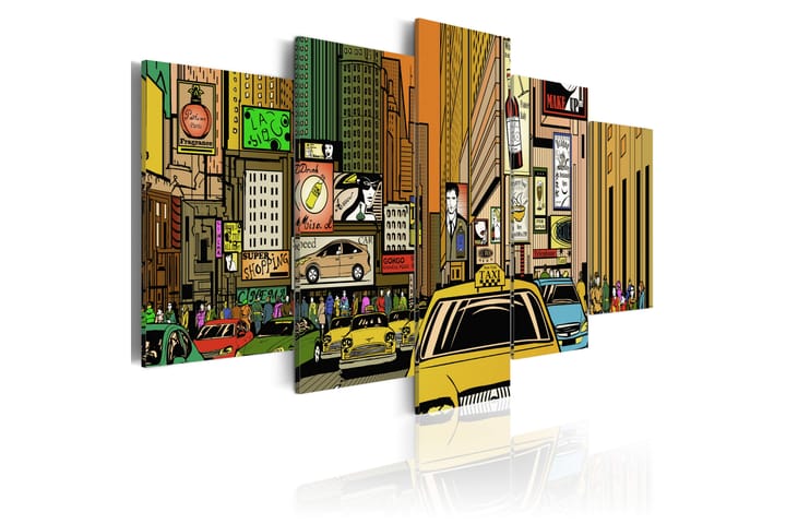 Taulu The Streets Of New York City In Cartoons 100x50 - Artgeist sp. z o. o. - Sisustustuotteet - Taulu & taide - Canvas-taulu