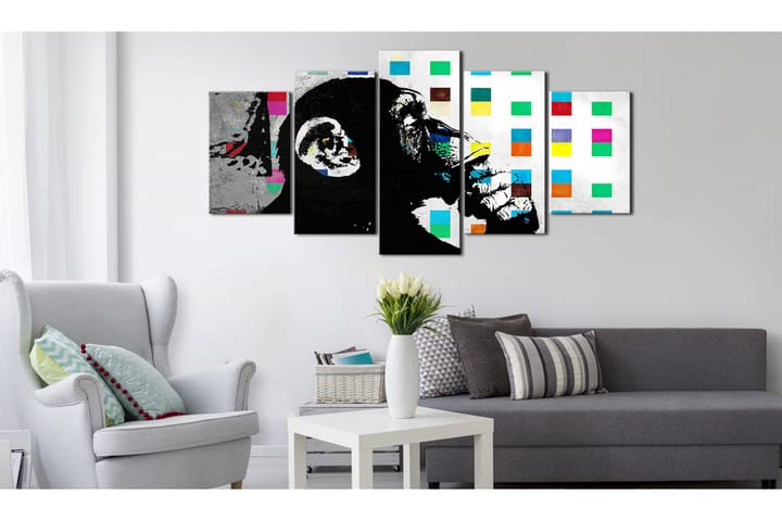 Taulu The Thinker Monkey Banksy 200x100 - Artgeist sp. z o. o. - Sisustustuotteet - Taulu & taide - Canvas-taulu