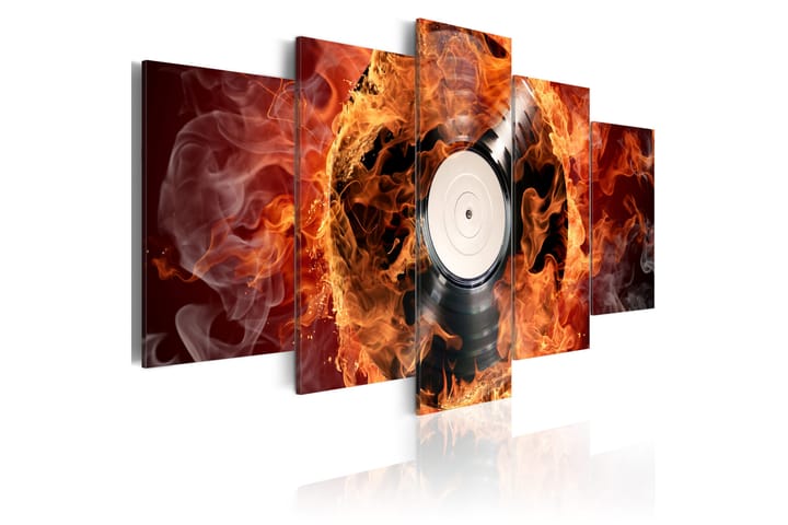 Taulu Vinyl On Fire 100x50 - Artgeist sp. z o. o. - Canvas-taulu - Seinäkoristeet