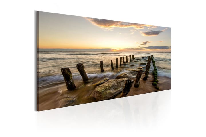 Taulu Wooden Breakwaters 120x40 - Artgeist sp. z o. o. - Canvas-taulu - Seinäkoristeet