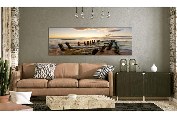 Taulu Wooden Breakwaters 120x40 - Artgeist sp. z o. o. - Canvas-taulu - Seinäkoristeet