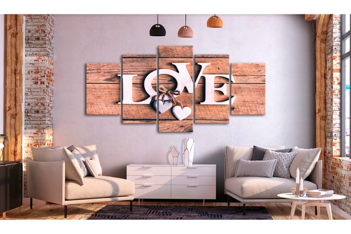 Taulu Wooden Letters 5-Parts Wide 200x100 - Artgeist sp. z o. o. - Sisustustuotteet - Taulu & taide - Canvas-taulu