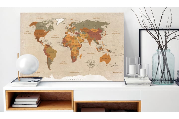 Taulu World Map: Beige Chic 60x40 - Artgeist sp. z o. o. - Sisustustuotteet - Taulu & taide - Canvas-taulu