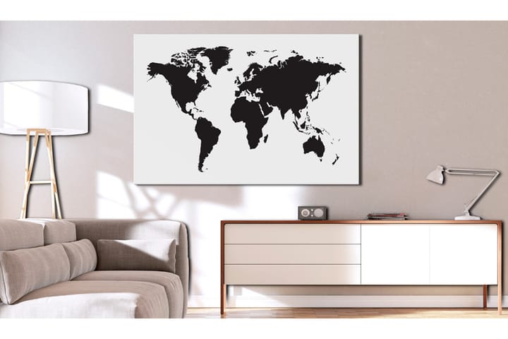 Taulu World Map: Black & White Elegance 90x60 - Artgeist sp. z o. o. - Sisustustuotteet - Taulu & taide - Canvas-taulu