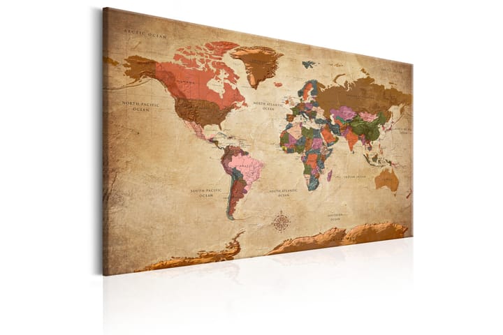 Taulu World Map: Brown Elegance 120x80 - Artgeist sp. z o. o. - Sisustustuotteet - Taulu & taide - Canvas-taulu