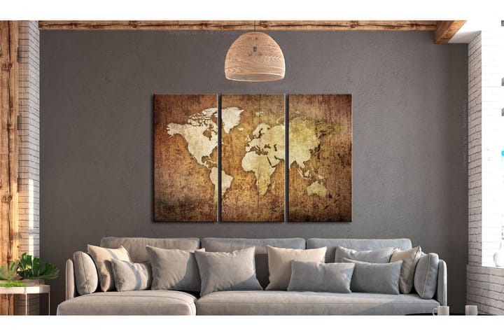 Taulu World Map Brown Texture 90x60 - Artgeist sp. z o. o. - Sisustustuotteet - Taulu & taide - Canvas-taulu