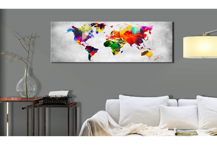 Taulu World Map: Coloured Revolution 135x45 - Artgeist sp. z o. o. - Sisustustuotteet - Taulu & taide - Canvas-taulu