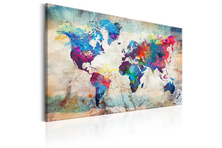 Taulu World Map: Colourful Madness 120x80 - Artgeist sp. z o. o. - Sisustustuotteet - Taulu & taide - Canvas-taulu