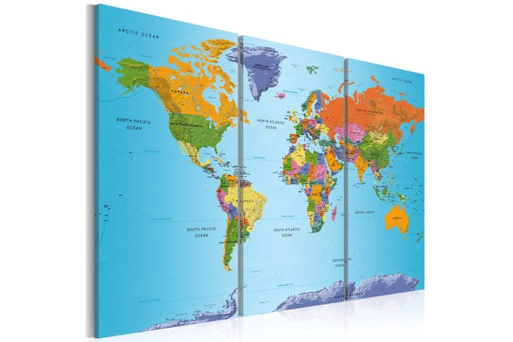 Taulu World Map Colourful Note 120x80 - Artgeist sp. z o. o. - Sisustustuotteet - Taulu & taide - Canvas-taulu