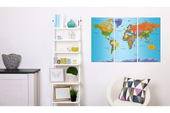 Taulu World Map Colourful Note 120x80 - Artgeist sp. z o. o. - Sisustustuotteet - Taulu & taide - Canvas-taulu