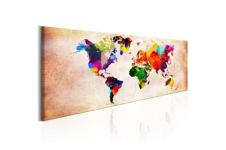 Taulu World Map: Colourful Ramble 135x45 - Artgeist sp. z o. o. - Sisustustuotteet - Taulu & taide - Canvas-taulu