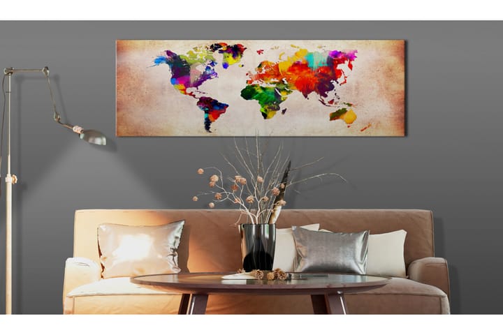 Taulu World Map: Colourful Ramble 135x45 - Artgeist sp. z o. o. - Sisustustuotteet - Taulu & taide - Canvas-taulu