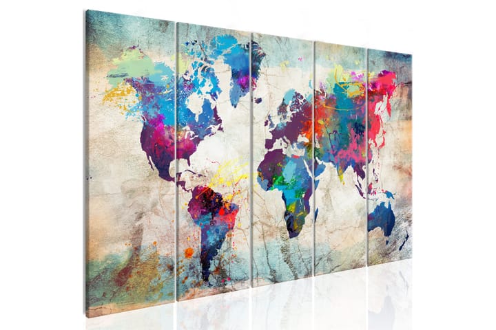 Taulu World Map: Cracked Wall 200x80 - Artgeist sp. z o. o. - Sisustustuotteet - Taulu & taide - Canvas-taulu