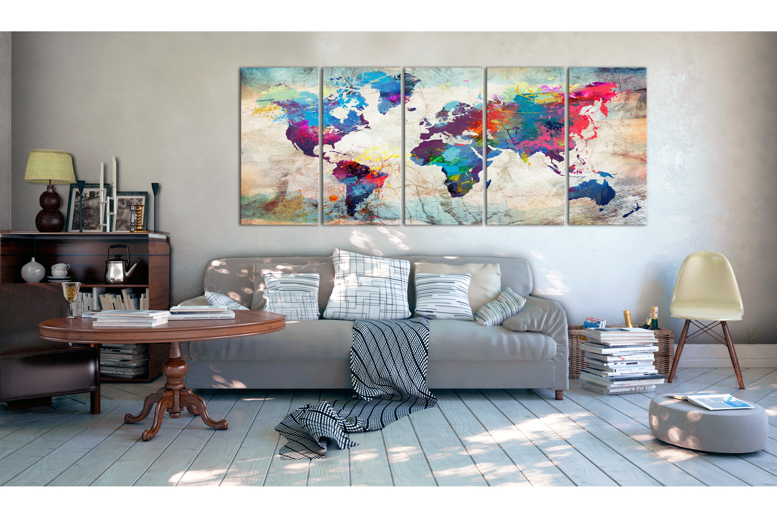 Taulu World Map: Cracked Wall 200x80 - Artgeist sp. z o. o.