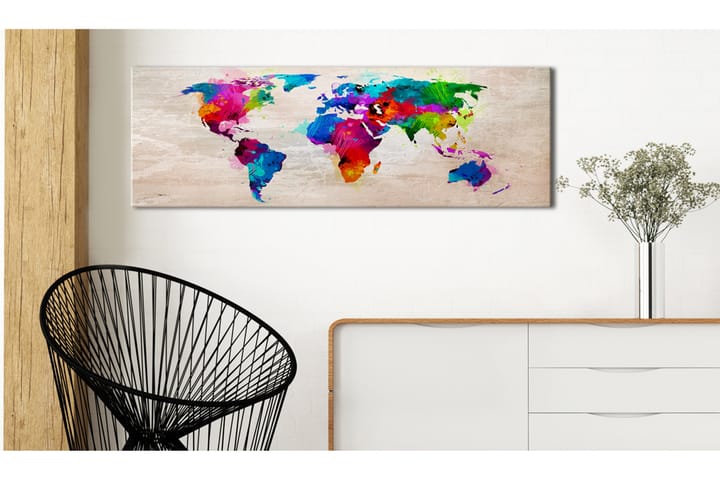 Taulu World Map: Finesse of Colours 120x40 - Artgeist sp. z o. o. - Sisustustuotteet - Taulu & taide - Canvas-taulu