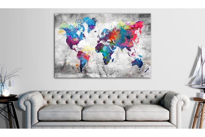 Taulu World Map: Grey Style 90x60 - Artgeist sp. z o. o. - Sisustustuotteet - Taulu & taide - Canvas-taulu