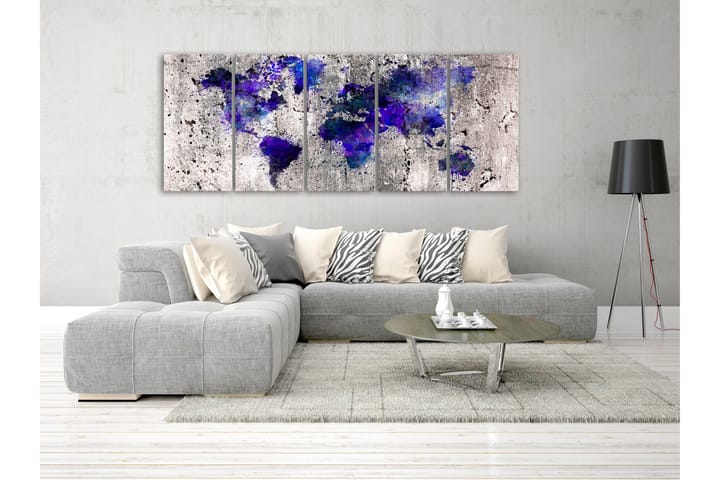 Taulu World Map Ink Blots 5 Parts Narrow 200x80 - Artgeist sp. z o. o. - Sisustustuotteet - Taulu & taide - Canvas-taulu