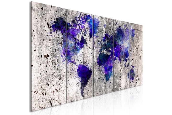 Taulu World Map Ink Blots 5 Parts Narrow 225x90 - Artgeist sp. z o. o. - Sisustustuotteet - Taulu & taide - Canvas-taulu