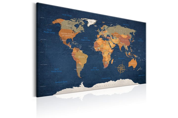 Taulu World Map: Ink Oceans 90x60 - Artgeist sp. z o. o. - Sisustustuotteet - Taulu & taide - Canvas-taulu