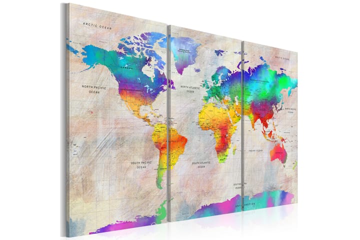 Taulu World Map Rainbow Gradient 120x80 - Artgeist sp. z o. o. - Sisustustuotteet - Taulu & taide - Canvas-taulu