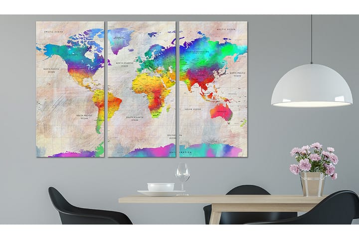 Taulu World Map Rainbow Gradient 120x80 - Artgeist sp. z o. o. - Sisustustuotteet - Taulu & taide - Canvas-taulu