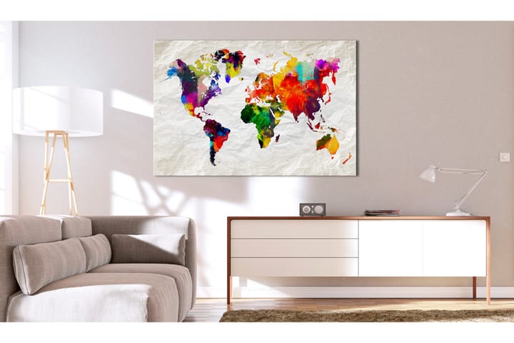 Taulu World Map: Rainbow Madness 90x60 - Artgeist sp. z o. o. - Sisustustuotteet - Taulu & taide - Canvas-taulu