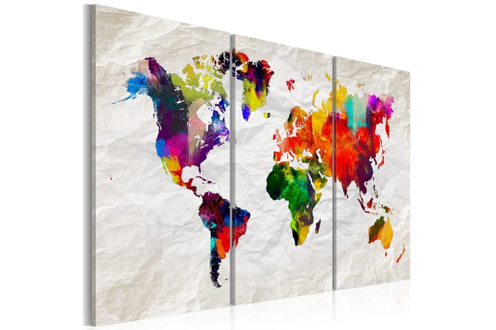 Taulu World Map: Rainbow Madness II 90x60 - Artgeist sp. z o. o. - Sisustustuotteet - Taulu & taide - Canvas-taulu