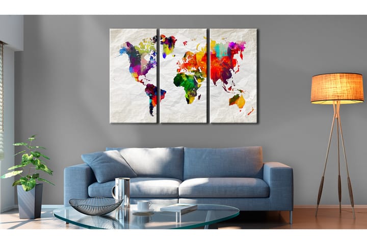 Taulu World Map: Rainbow Madness II 90x60 - Artgeist sp. z o. o. - Sisustustuotteet - Taulu & taide - Canvas-taulu