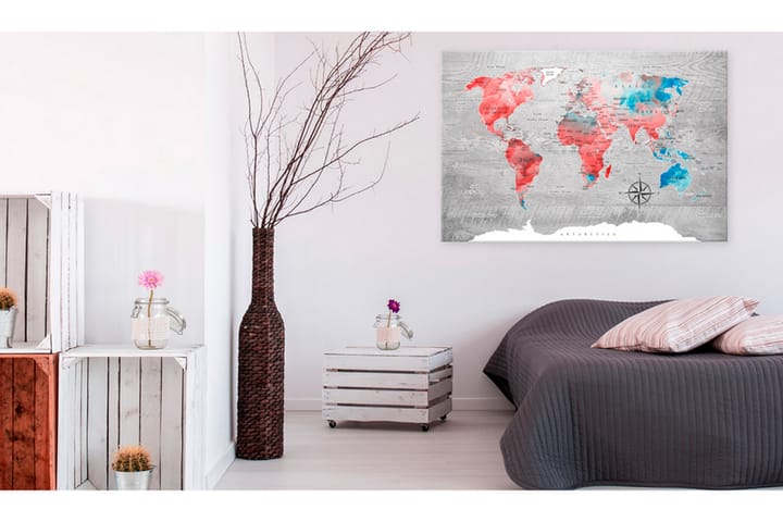 Taulu World Map: Red Roam 120x80 - Artgeist sp. z o. o. - Sisustustuotteet - Taulu & taide - Canvas-taulu