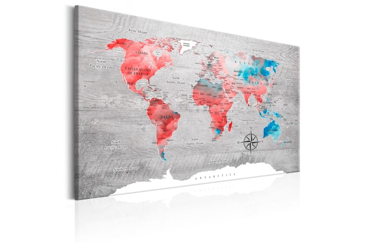 Taulu World Map: Red Roam 120x80 - Artgeist sp. z o. o. - Sisustustuotteet - Taulu & taide - Canvas-taulu