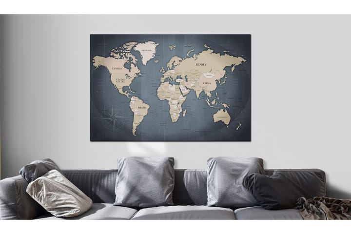 Taulu World Map: Shades of Grey 60x40 - Artgeist sp. z o. o. - Sisustustuotteet - Taulu & taide - Canvas-taulu