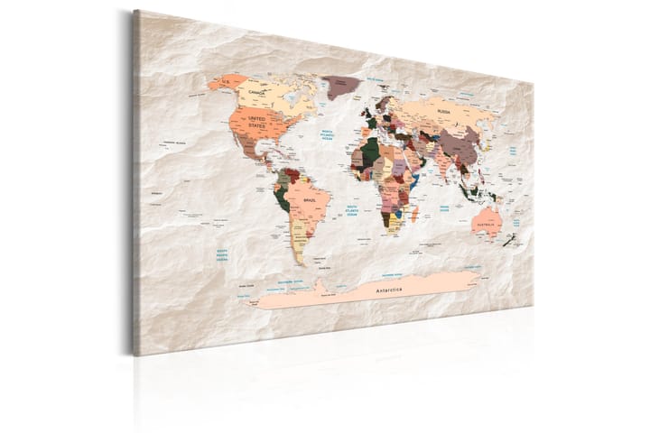 Taulu World Map: Stony Oceans 60x40 - Artgeist sp. z o. o. - Sisustustuotteet - Taulu & taide - Canvas-taulu