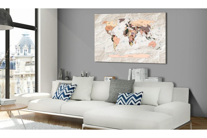 Taulu World Map: Stony Oceans 60x40 - Artgeist sp. z o. o. - Sisustustuotteet - Taulu & taide - Canvas-taulu