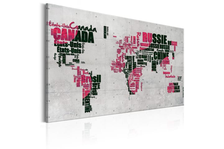 Taulu World Map: The French Connection (FR) 120x80 - Artgeist sp. z o. o. - Sisustustuotteet - Taulu & taide - Canvas-taulu