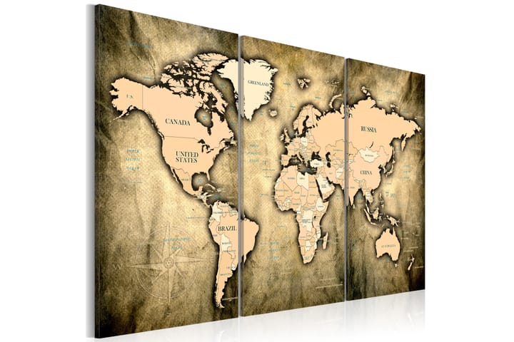 Taulu World Map: The Sands of Time 90x60 - Artgeist sp. z o. o. - Sisustustuotteet - Taulu & taide - Canvas-taulu