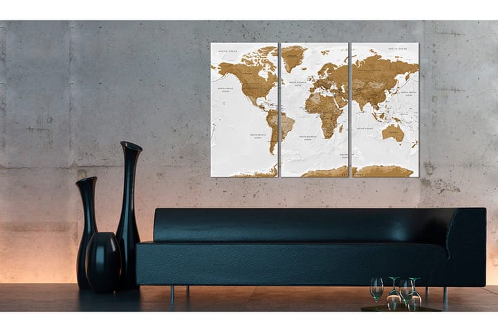 Taulu World Map White Poetry 120x80 - Artgeist sp. z o. o. - Sisustustuotteet - Taulu & taide - Canvas-taulu