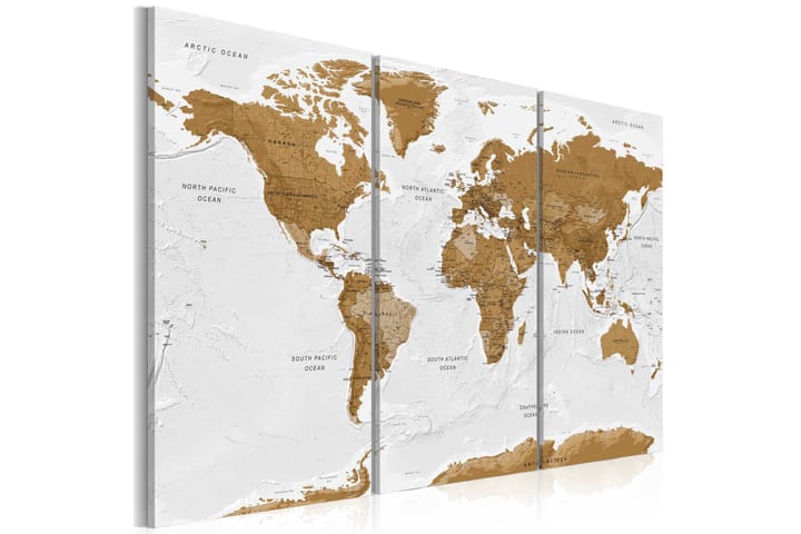 Taulu World Map White Poetry 120x80 - Artgeist sp. z o. o. - Sisustustuotteet - Taulu & taide - Canvas-taulu