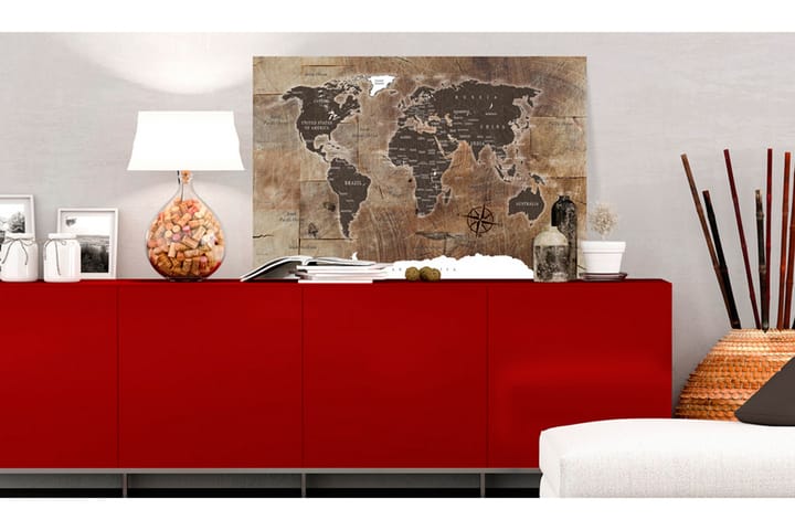 Taulu World Map: Wooden Mosaic 120x80 - Artgeist sp. z o. o. - Sisustustuotteet - Taulu & taide - Canvas-taulu