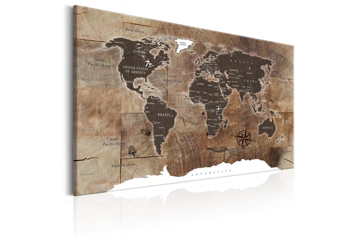 Taulu World Map: Wooden Mosaic 120x80 - Artgeist sp. z o. o. - Sisustustuotteet - Taulu & taide - Canvas-taulu